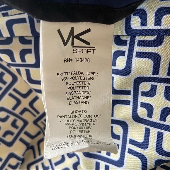 VK Sport Golf Skort Navy Yellow Print Size 8 - Picture 9 of 10